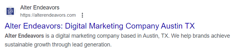 AE SERP snippet illustrating the importance of search engine optimization