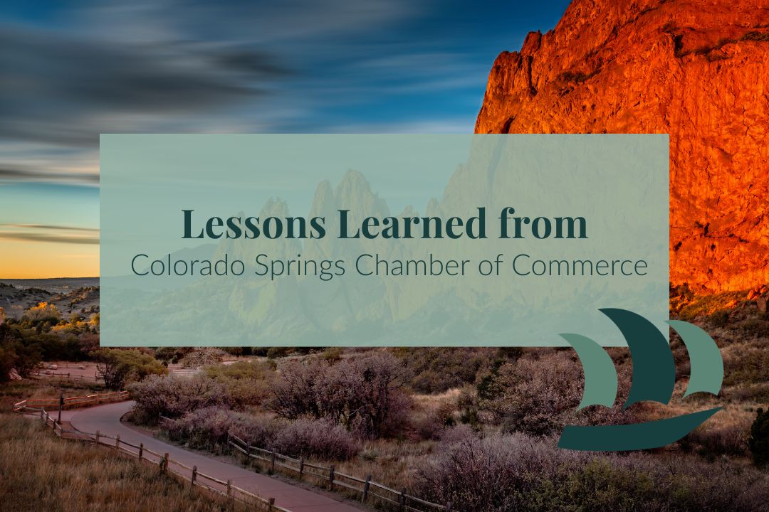 Lessons Learned from the Colorado Springs Chamber & EDC — blog featured image with Garden of the Gods backdrop