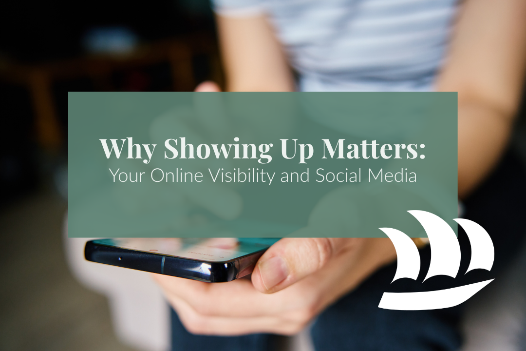 Person checking their phone for a local business's online visibility